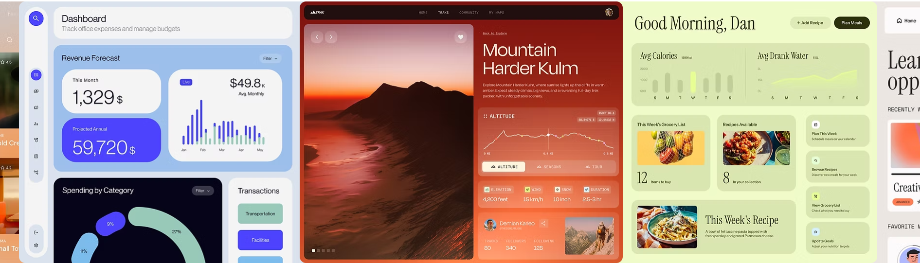 Example applications built by Bleumont